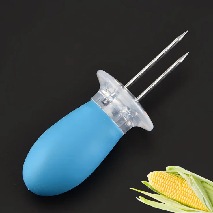 2Pcs Stainless Steel Twin Prong Corn Forks With Handle For Outdoor Part BBQ Kitchen Accessories