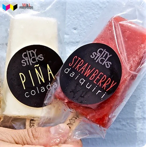 
Eco-friendly materials Custom adhesive ice cream popsicle sticker labels 