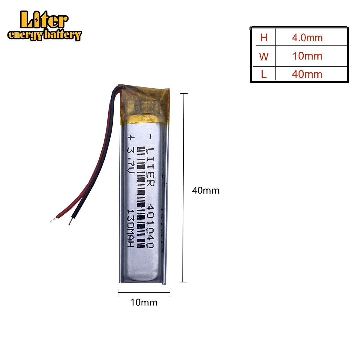 3.7v lithium Li ion polymer rechargeable battery 401040 130mAh recording pen wireless ear phone point reading pen