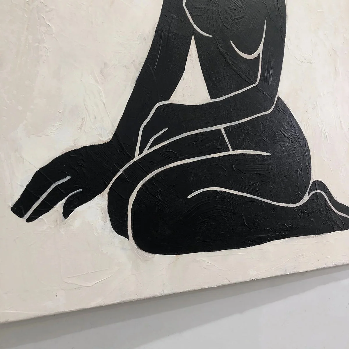 Oversized Creative Black And White Painting nude beauty Modern Abstract Human Artwork Contemporary Wall Art decor love forever