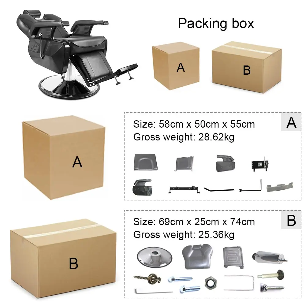 
Free shipping for district 6 area from US within 24hours Barber Chairs (recline barber chair & leather chairs & salon chairs) 