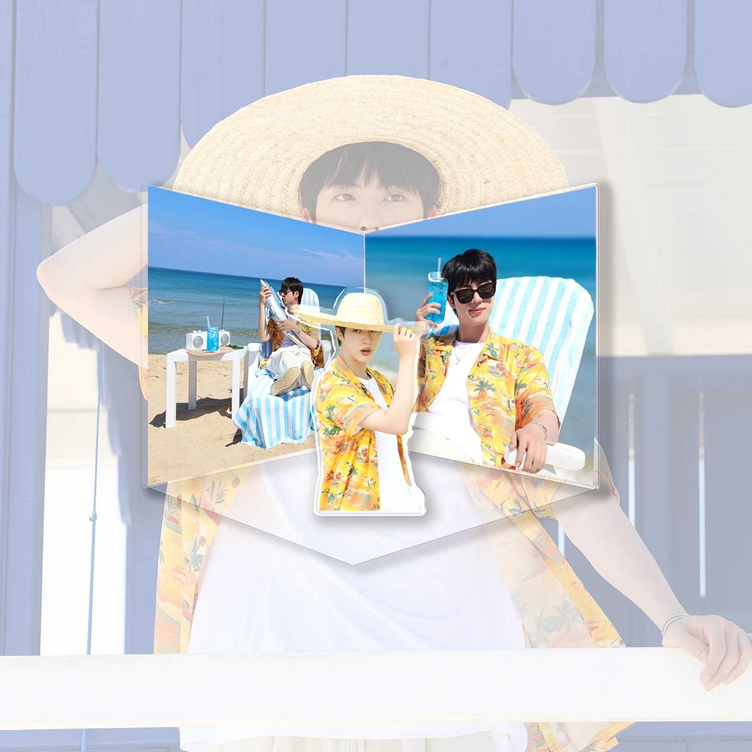 Bangtan Boys Kpop JIN супер тунец Акриловая Двухсторонняя стоящая пластина акриловая подставка standee