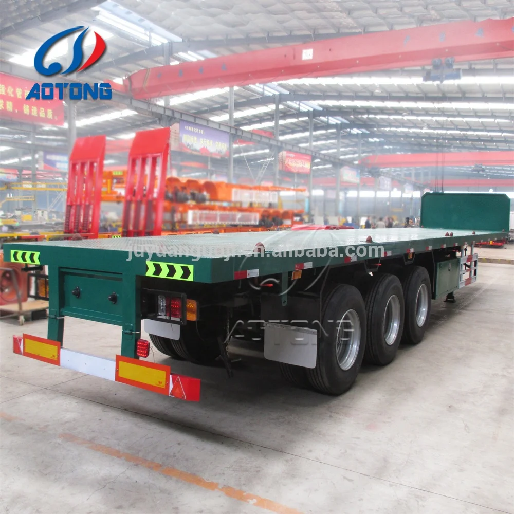 quality 3 axle flatbed semi trailer 20ft 40ft container transport truck trailers