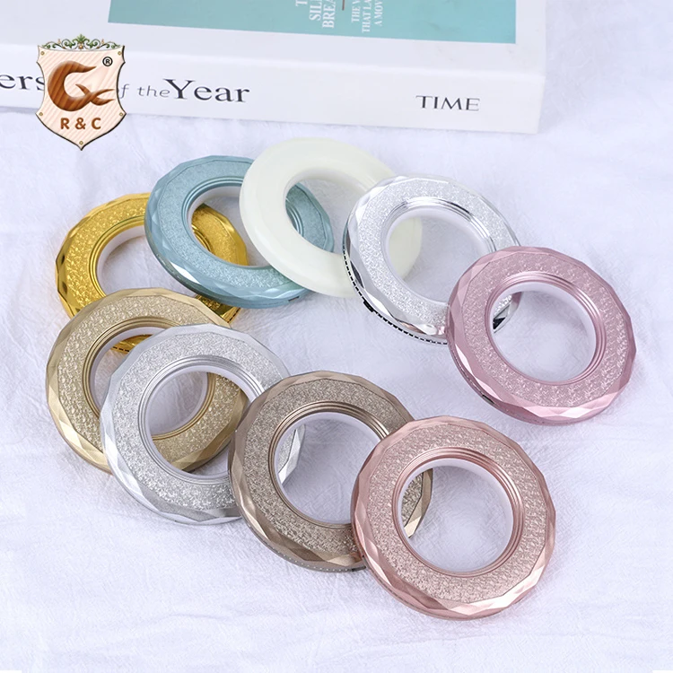  Hot Sale Colorful Curtain PP Plastic Diamond Rings For Curtains Custom Made Grommet Eyelet Accessories