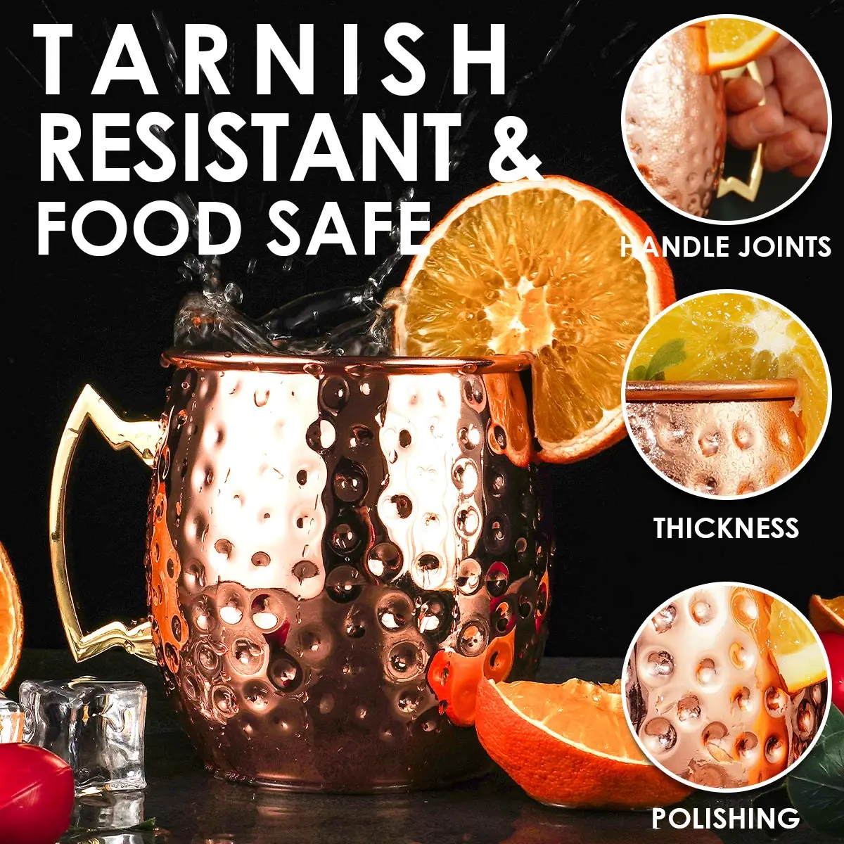 Stainless Steel Cup Cocktail Moscow Mule Copper Mugs 500ml Beer Mug Bar Tools Moscow Mule Mug