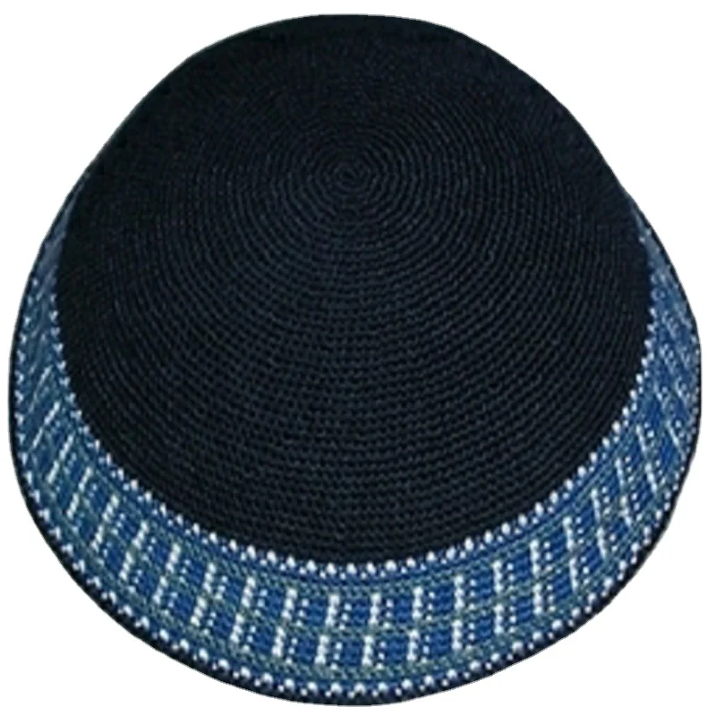 Factory Custom Hand Knitted DMC Kippah Hat,Thin thread Crocheted Kippa, 100% Cotton Kipot Yamaka Yarmulke,Jewish Head Covering