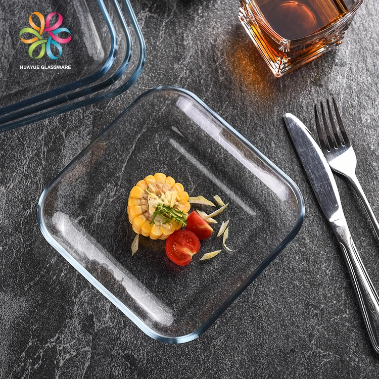 Large Size Rectangle Glass Baking Pan Square plate glass set