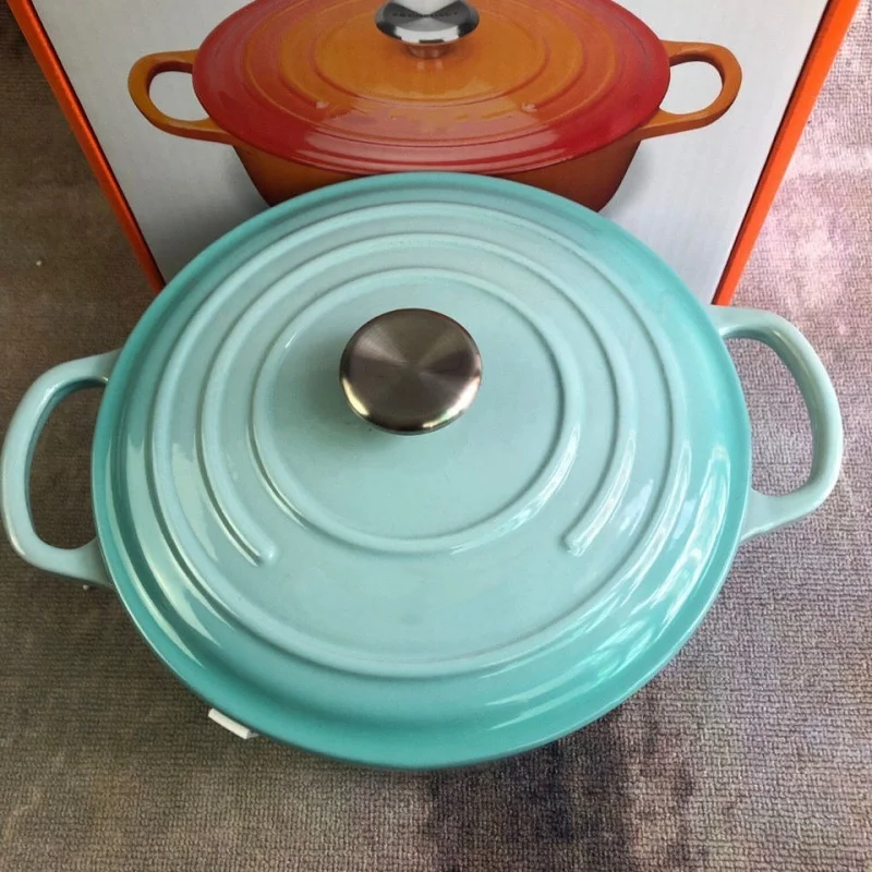 Kitchen Cooking Pot Multiple colors Enameled Cast Iron Dutch Oven Bread Baking Pot With Lid