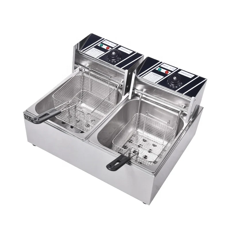 CE 12L Electric Fryer Desktop Counter Style Potato Chips Fryer Machine 12 Litre Frying Machine French Fries Maker Machine Silver