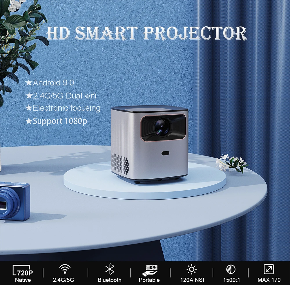 3D Android Smart WIFI Pico Mini Portable LED LCD Projector Home Theater for Smartphone Tablet PC