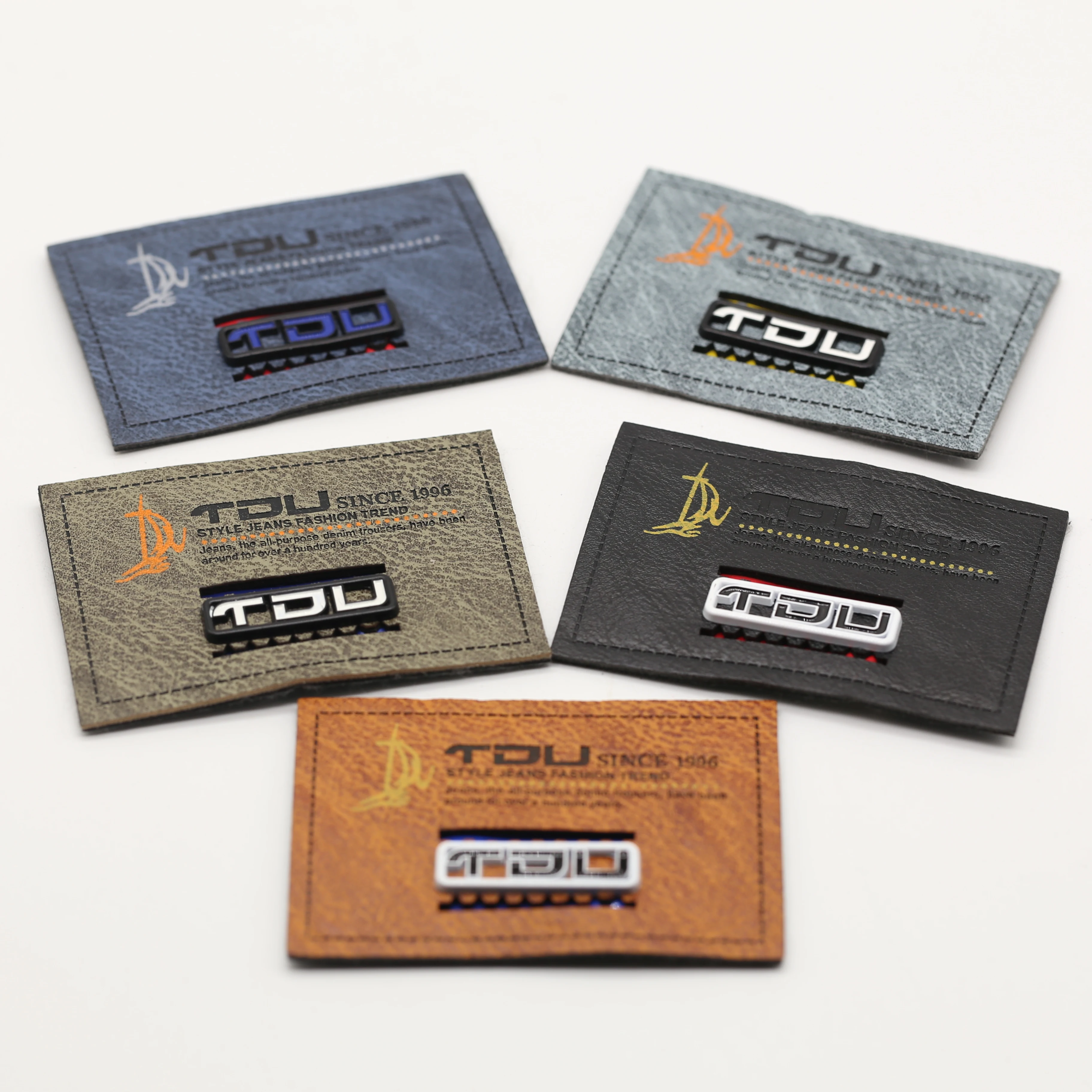 Best Price Custom Full Color Brand Jeans Tag Pu Label Embossed/Metal Leather Label Patch For Clothes Garment