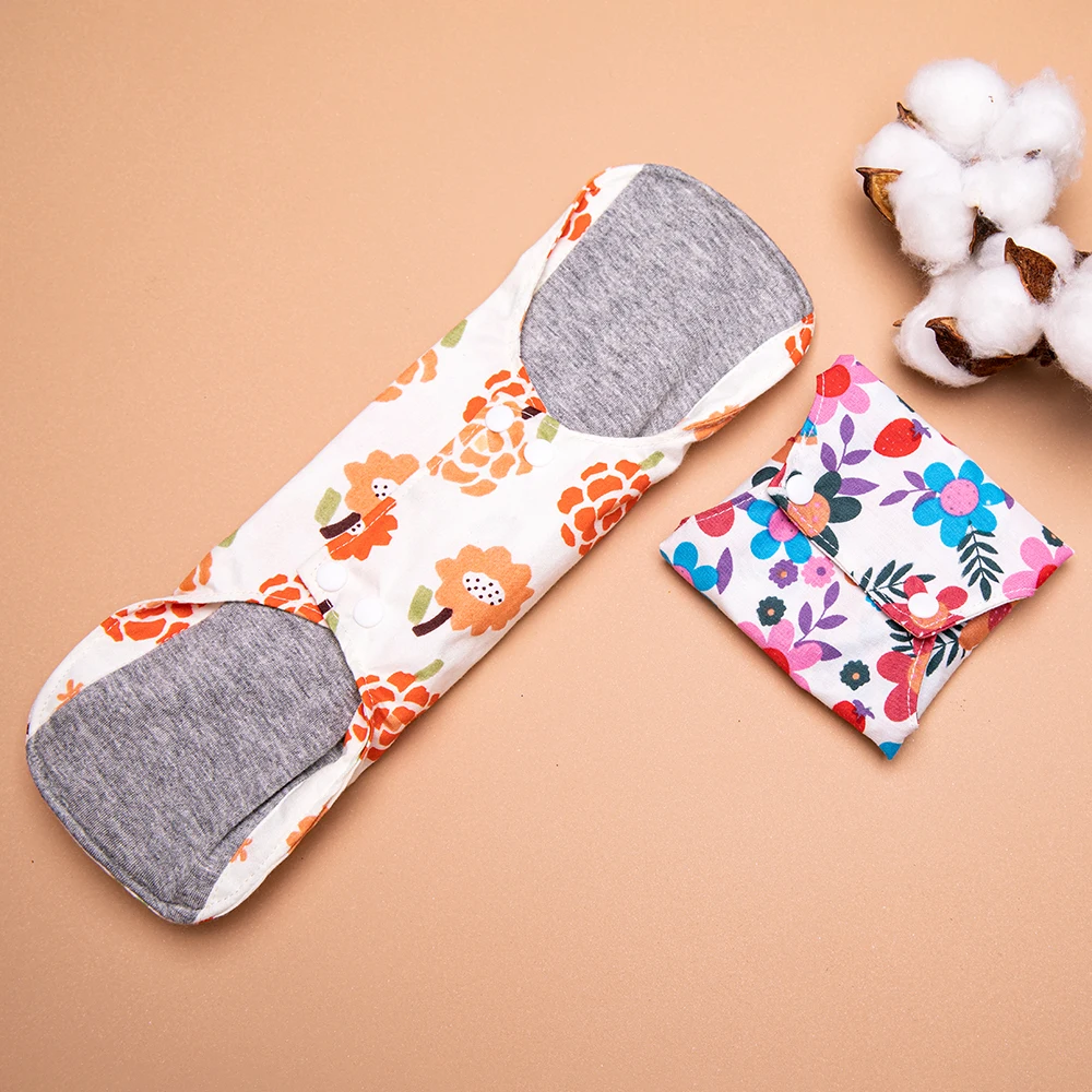 OEM Reusable Pad Washable Menstrual Cloth Napkins Ultra Thin Graphene Cotton Sanitary Napkin