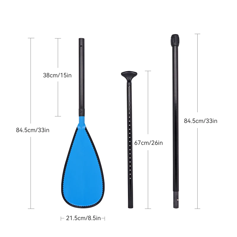 Oem design fiberglass shaft 3 pieces stand-up surf paddles adjustable sup stand up paddle with abs protector for surfing