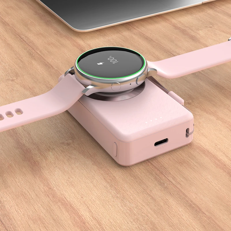 Hot selling mini power bank 4000mAh strong magnetic wireless charger power banks & power station for Galaxy Watch 3