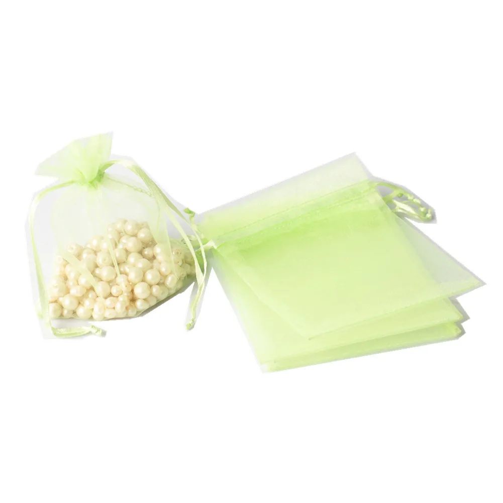 Mixed Color organza drawstring organza jewellery pouch in stock 13*18CM