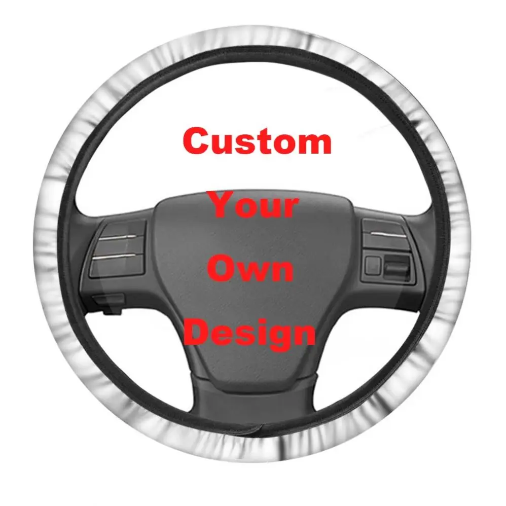 Wholesale Customized Your own Design Sublimation Print Car Steering Wheel Covers neoprene Auto Steering Wheel Covers Universal