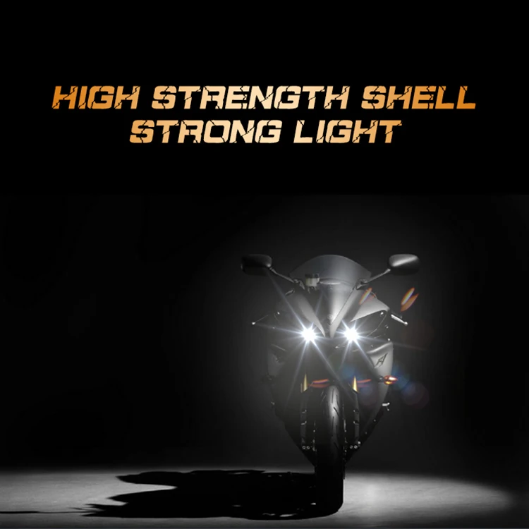 Good Quality Black Aluminum Angel Eye Waterproof IP68 10W LED Headlights Motorcycle Lighting System