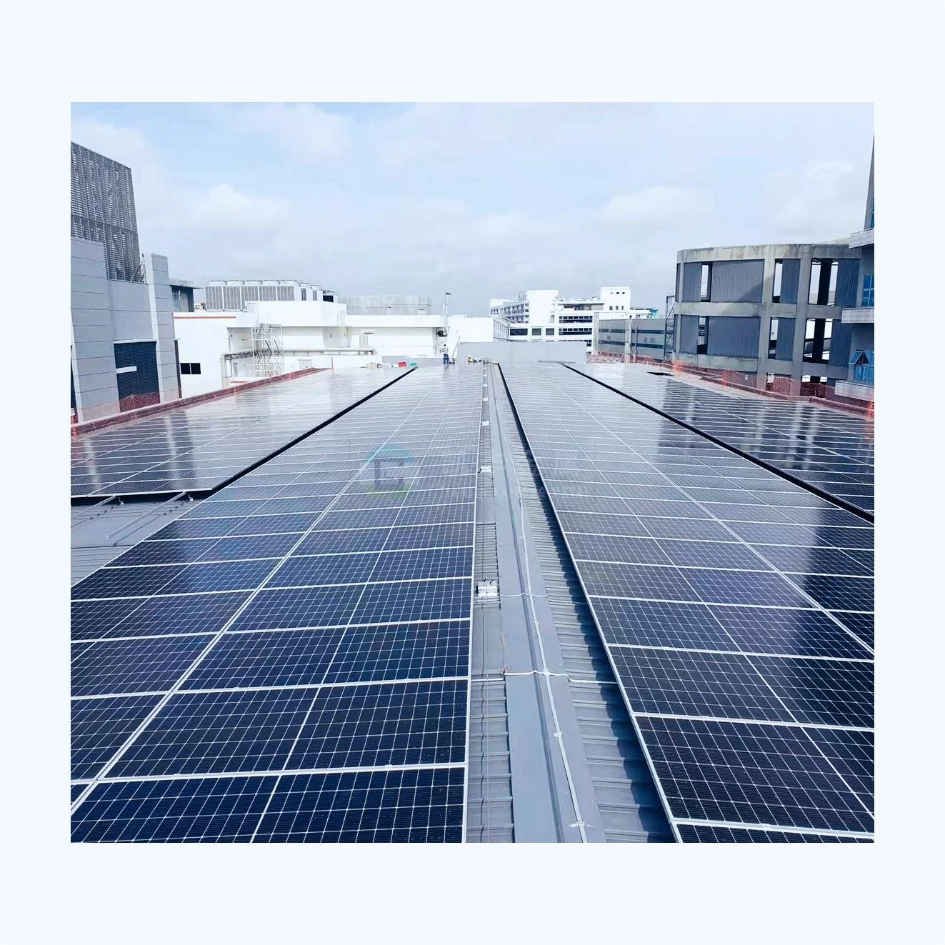 Germany House Distributed solar roof tiles photovoltaic system Galvanizing solar railings pv mounting system