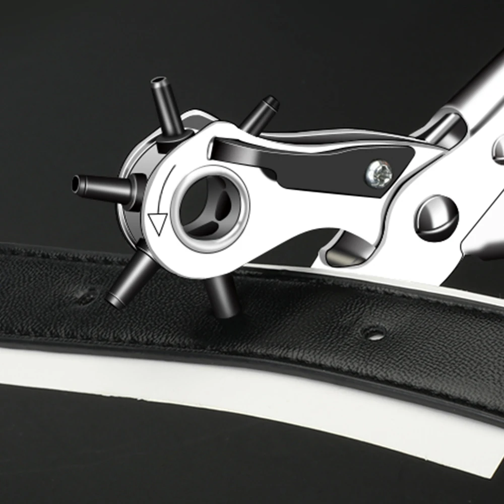 High Quality Multifunctional Metal Leather Punch Pliers For Hole Punching Revolving Rotary Puncher