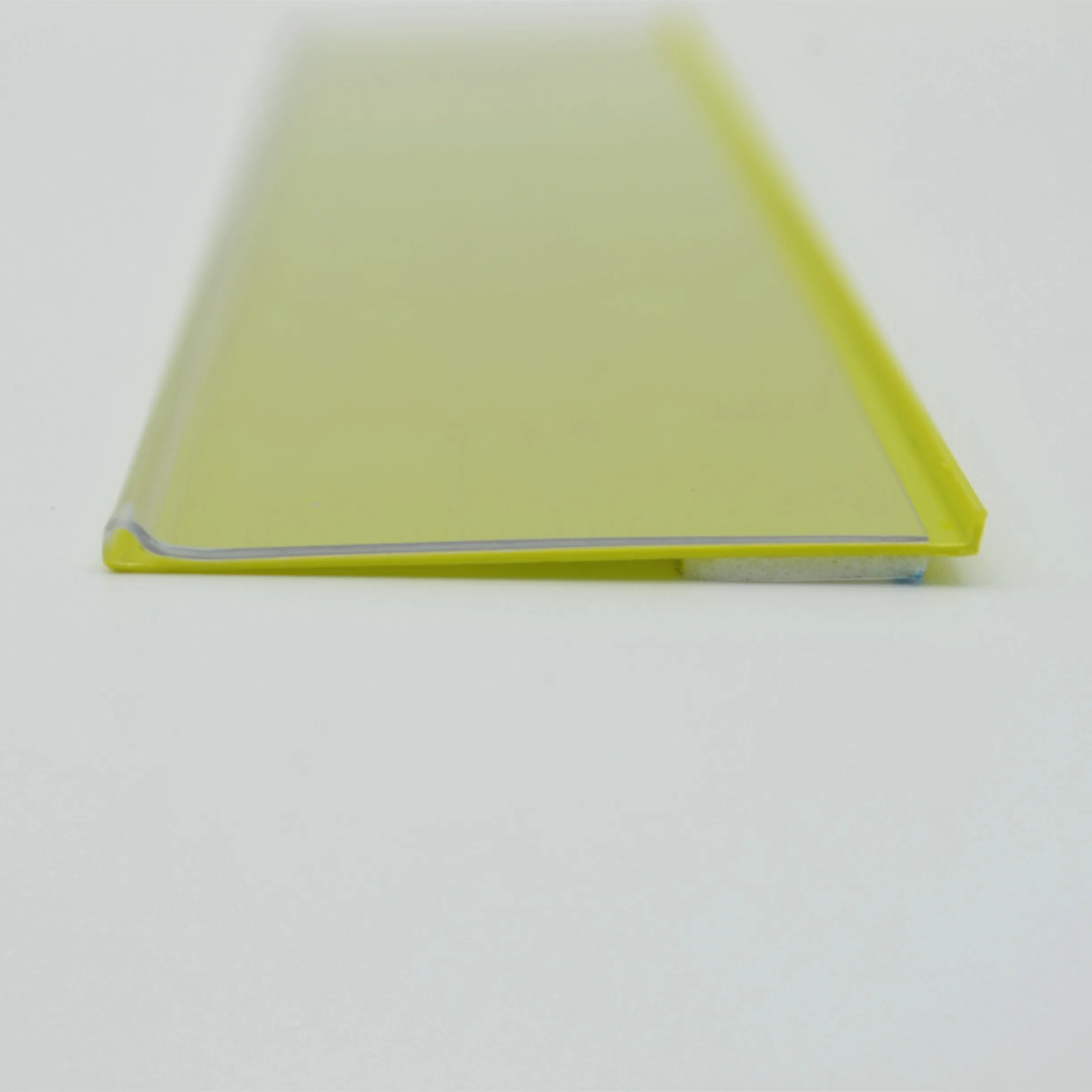 plastic extrusion plastic strip shelf with adhesive for supermarket