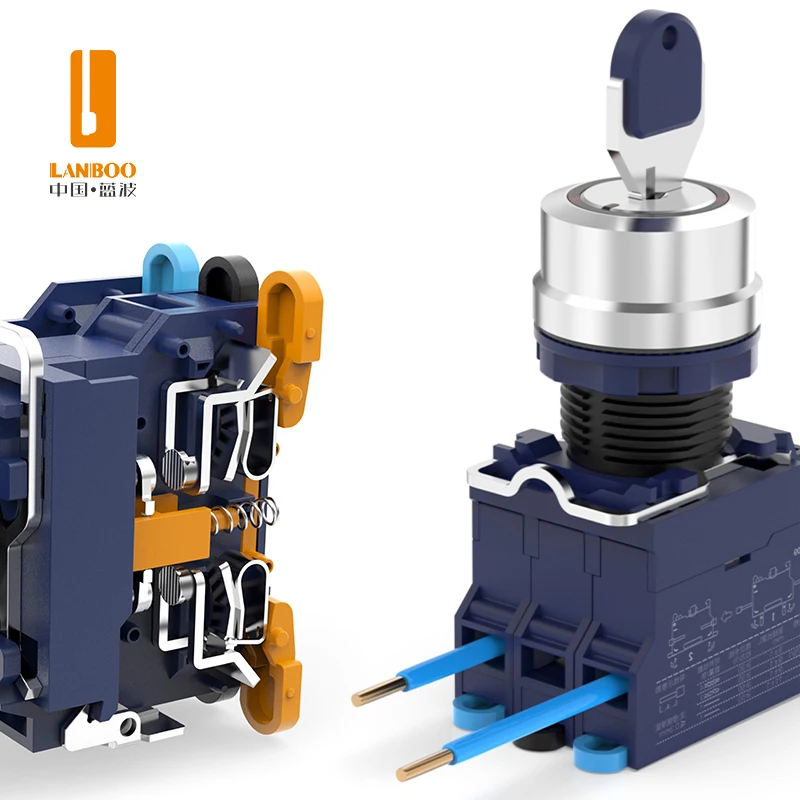 LANBOO New Product Hot Sale SA1 Series 25A High Current Metal Knob/Key Toggle Switch