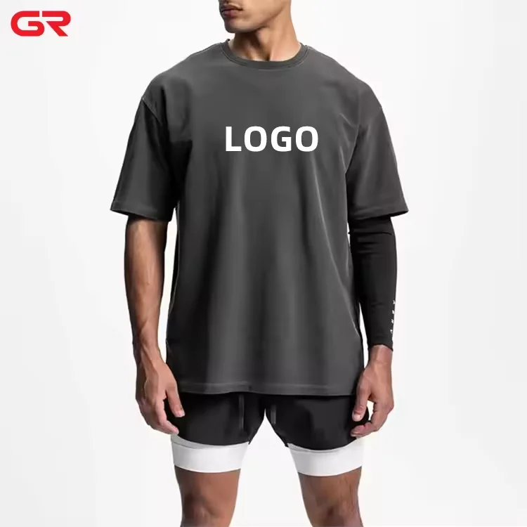 High Quality Custom Jogging Gym Oversized 100% Cotton Tee Shirt Short Sleeves Acid Wash Men Sports T Shirts