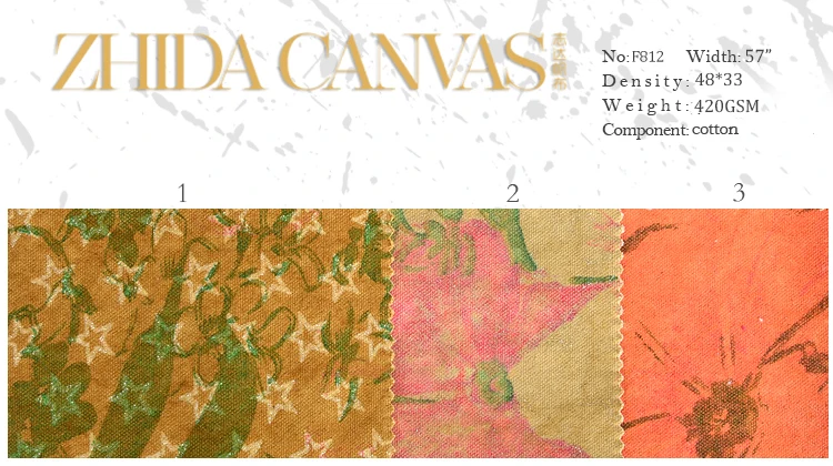 12 oz printing tie dyed custom cotton water slurry fabric cotton canvas for bag