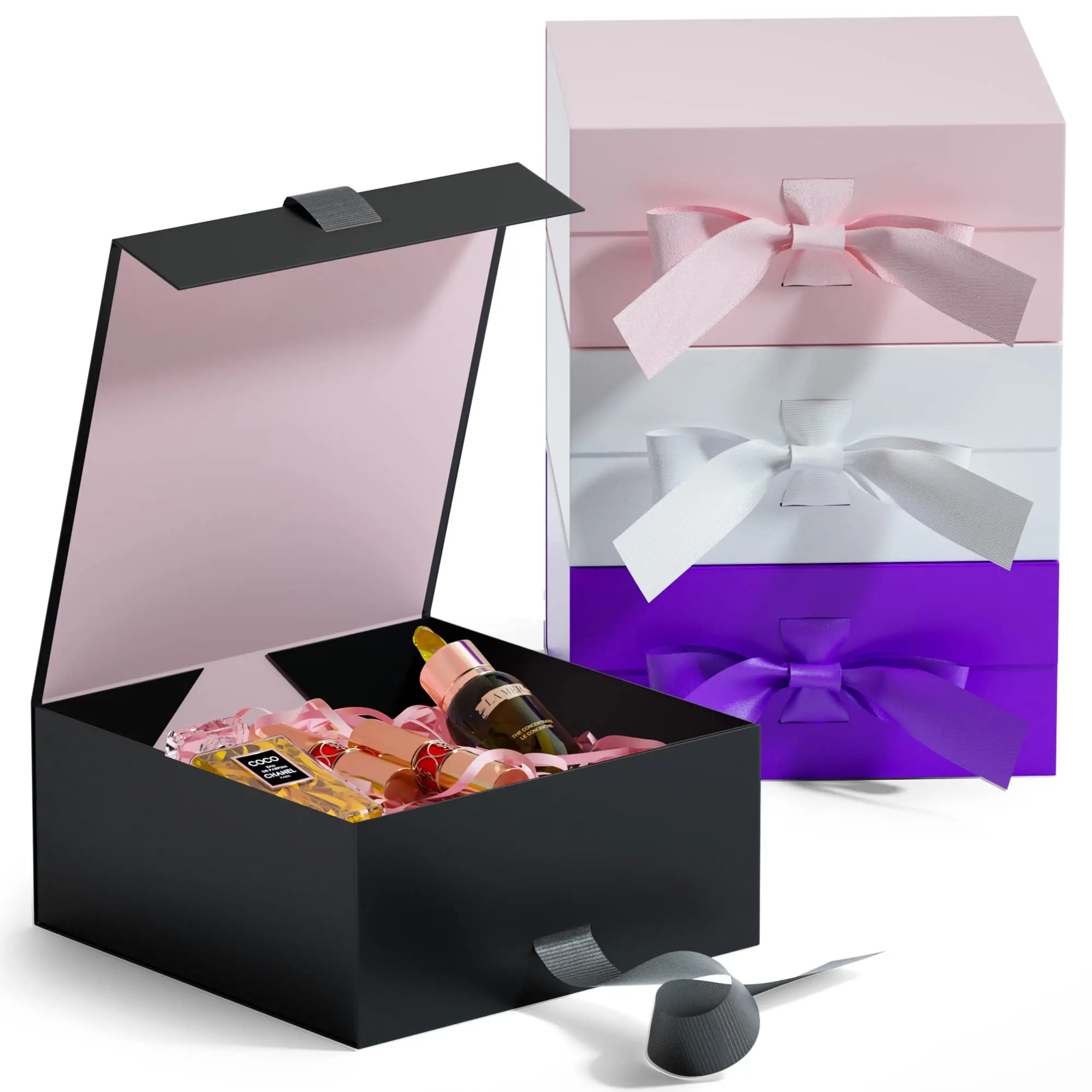 Custom Logo Wholesale Luxury Black Magnet Paper Box Wigs Clothing Carton Folding Magnetic Gift Box Packaging Paper Boxes