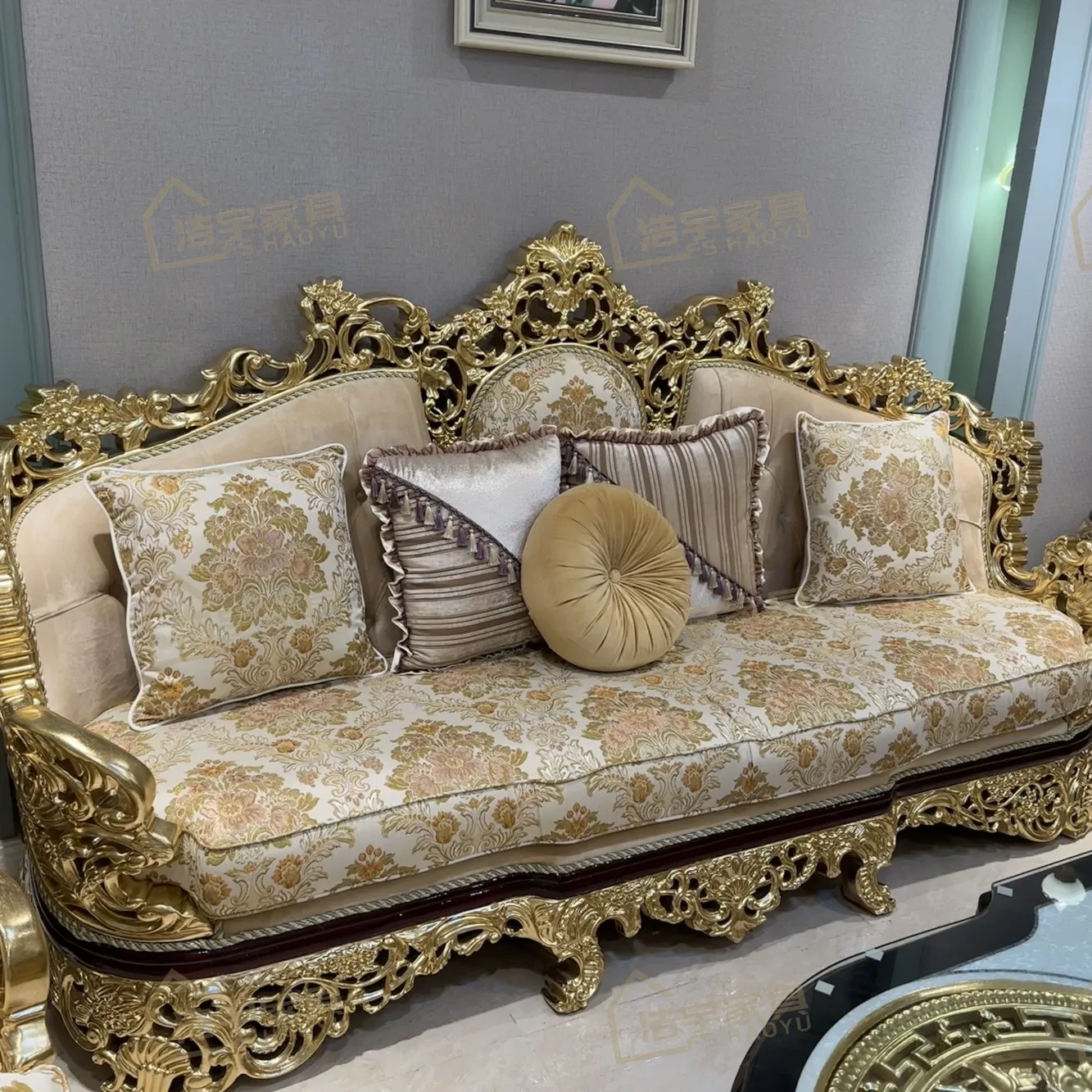 living room noble sofa set antique 6 seater sofa hand carved empire royal furniture Victorian style sofa set