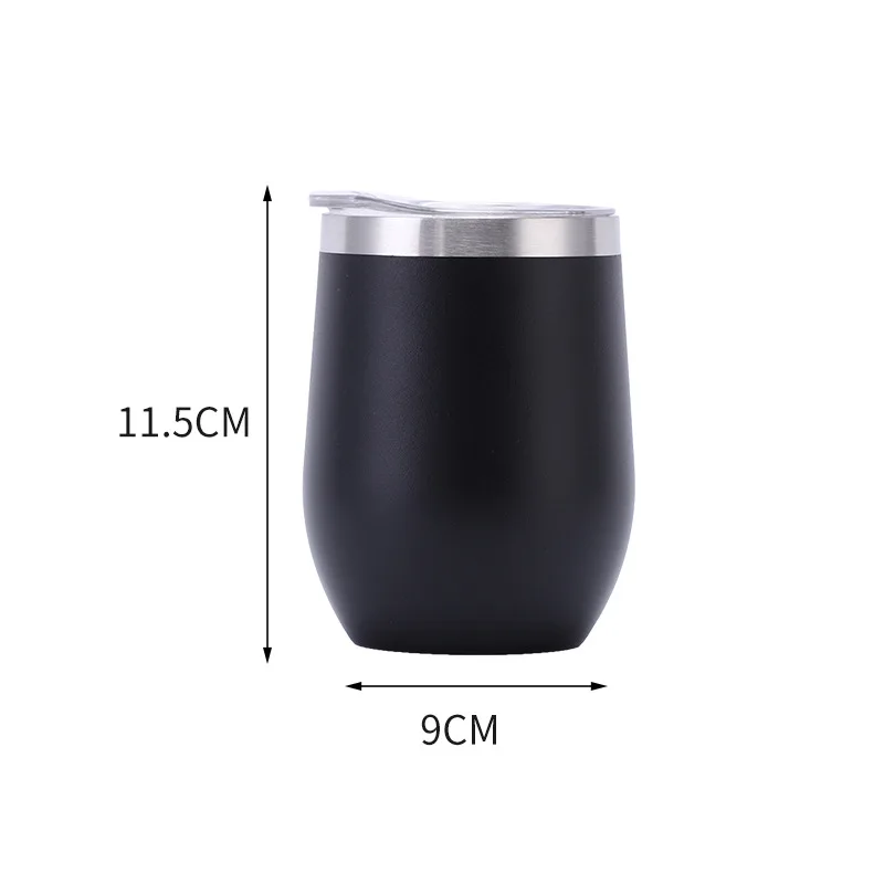 Baming 12oz Stainless Steel Coffee Vacuum Insulated / Cold Preservation Red Wine Cup with Lid for Car Mug