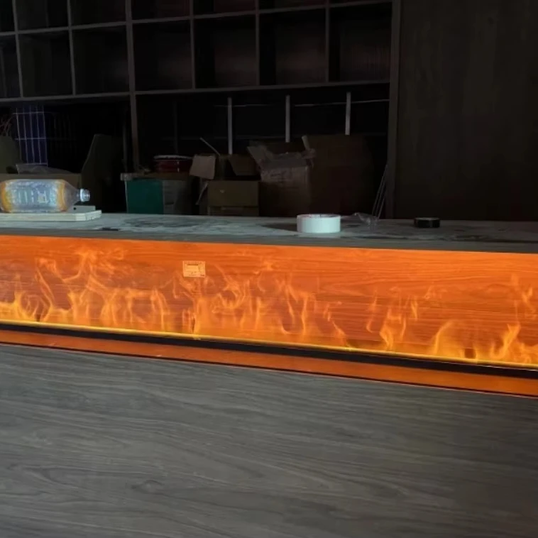 Commercial Office Decor Interior  LED Linear Electric Fireplace 3D Smart Atomizing Water Vapor Stoves Flame 0.8/1/1.2/1.5/1.8/2m