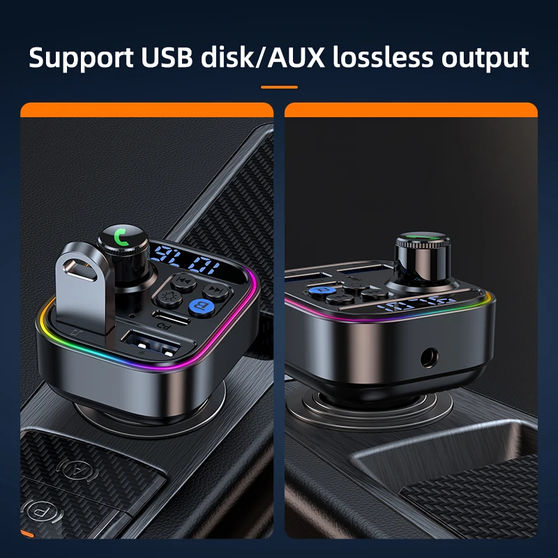 Fast Charging Dual USB Car Mobile Phone Charger Fm Transmitter Car MP3 Player car android player T18