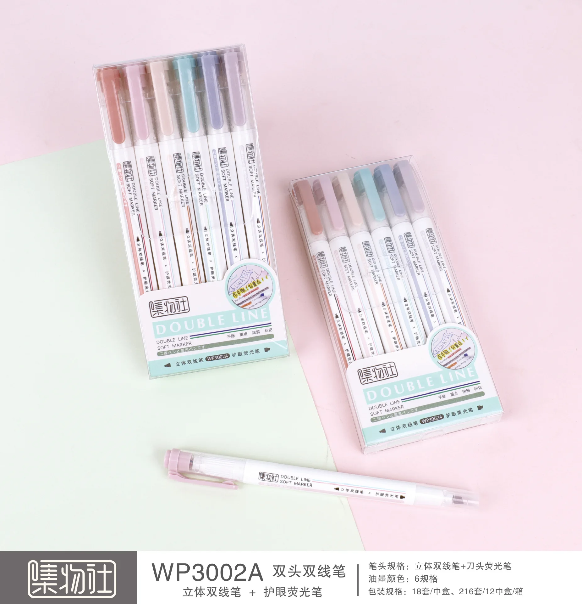 Multi color fluorescent marker pen highlighter marker pen with chisel tip