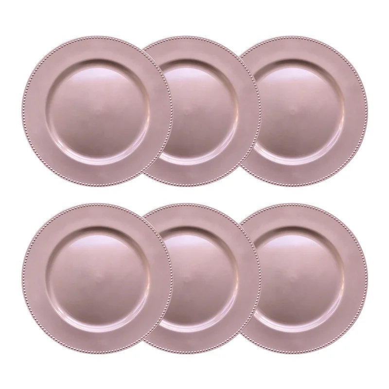 Золотые, серебряные, свадебные, праздничные украшения, оптовая продажа, Круглые, Лидер продаж, пластиковые, синие, латунные зарядные тарелки оптом