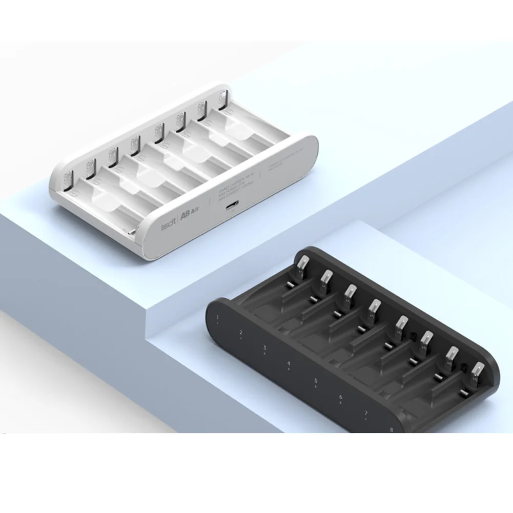 ISDT A8 Air AAA Battery Smart Charger 27W 8-Bay Household battery Charger Wireless Operation for AA 10500 12500