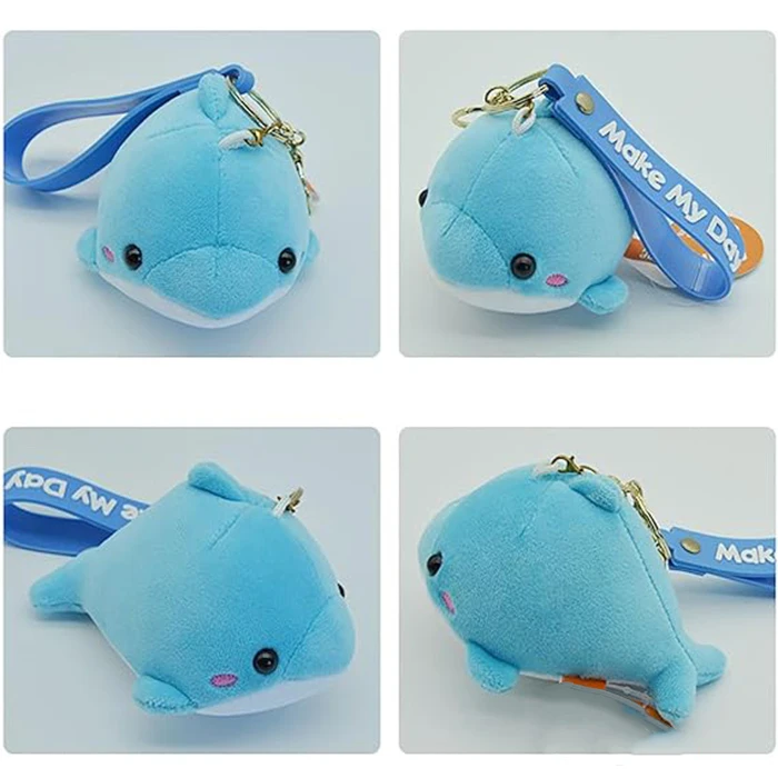 Y350 Cute Plush Keychain Cartoon Animal Toy Backpack Decoration Accessories Pendant for kids schoolbag Plush Dolphin Keychain