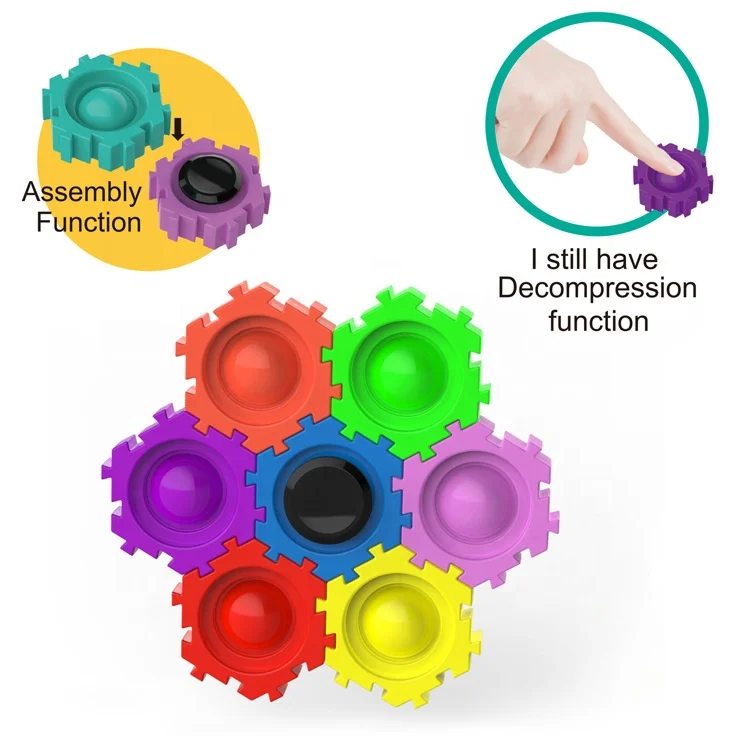 2022 Hot Selling Decompression Children Stress Relief Toys Colorfully Fingertip Gyroscope Pop Spin Blocks Fidget Toy