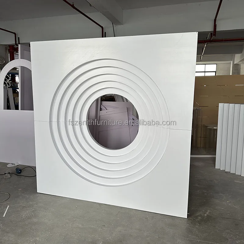 Wedding Decoration Ripple Plinth Stand Acrylic Panel Round Ripple Arch Backdrop Wall