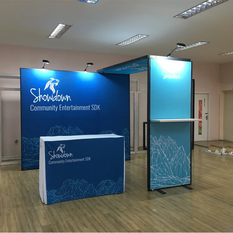 Популярные 10 футов на открытом воздухе изготовленное заказ Pop Up Портативный складной киоск торговой выставки дисплеи оптовая продажа Aliexpress по