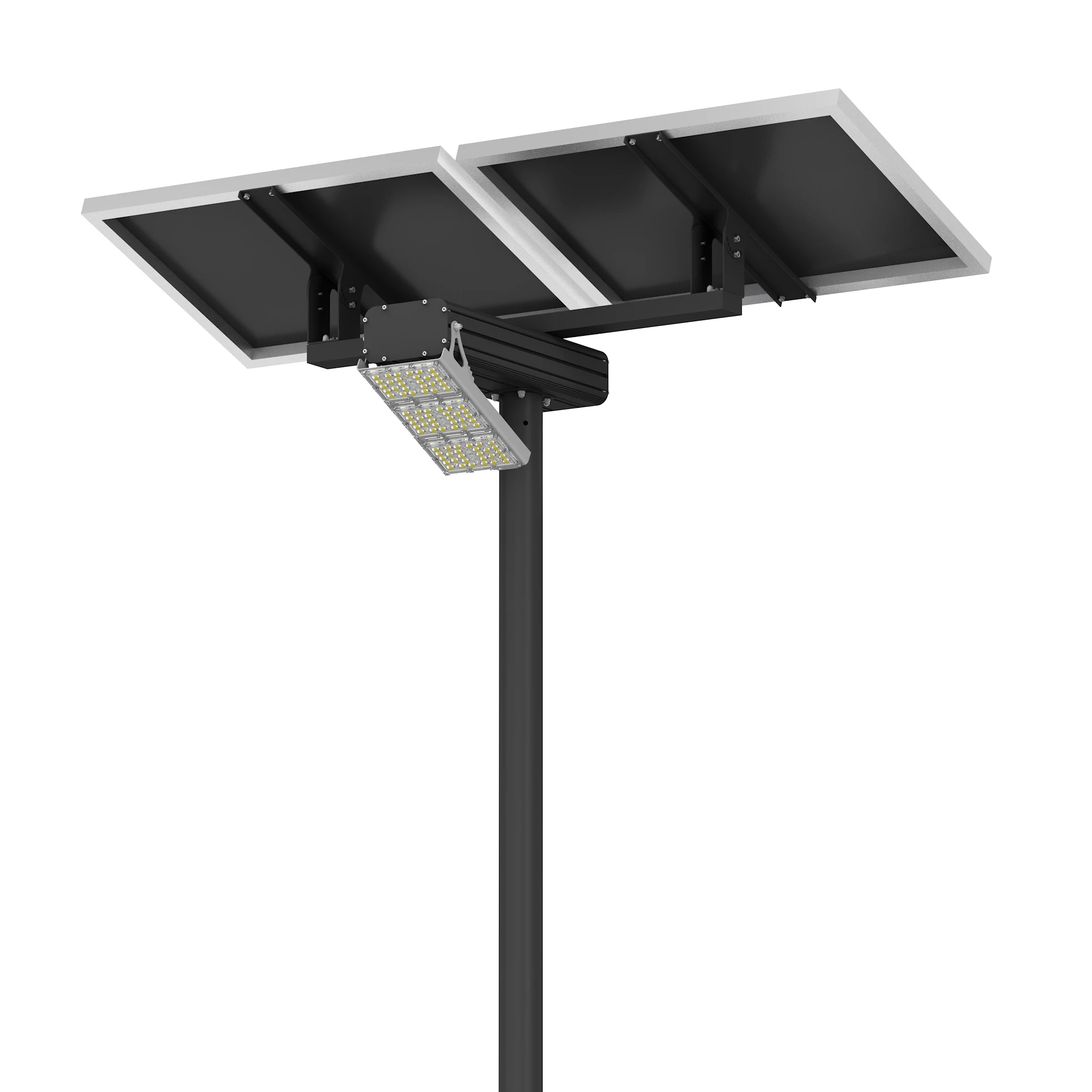 Factory Direct Aluminum Smart Integration Solar Street Light Led Waterproof IP66 With Outdoor CCTV Camera 5 Years Warranty