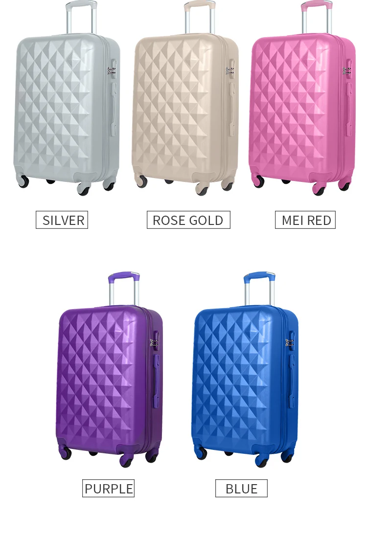 Adjustable Telescopic Handle Suitcase Bag Customized Trolley Bag Luggage Light Weight Luxury Purple Travel Luggage