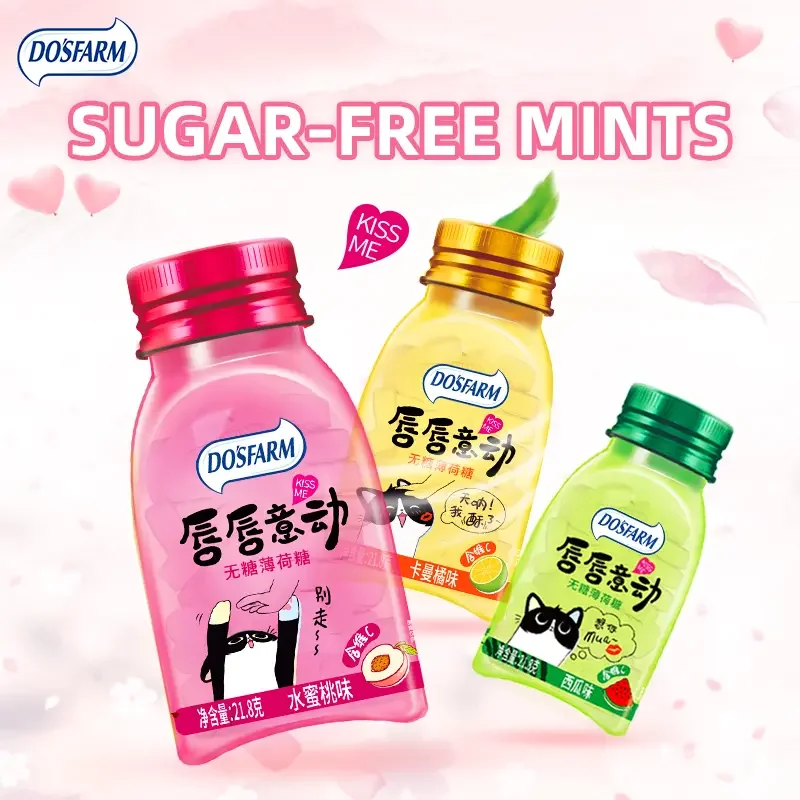 DOSFARM Customized 21.8g Sugar Free Mints Multiple Flavors ODM&OEM Service Essential for Refreshing Driving Mint Sugar Factory