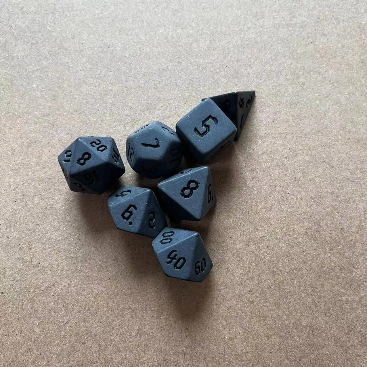 wholesale 7 Pieces Polyhedral Black Obsidian Stone Dice Dungeons and Dragons d&d RPG Dice Set