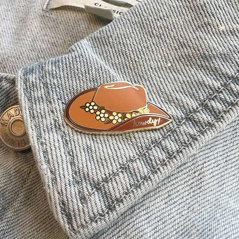 Custom Made Black Nickel Hat Pin Travel Cute Southwest Cowgirl Boot Metal Western Hard Enamel Pins
