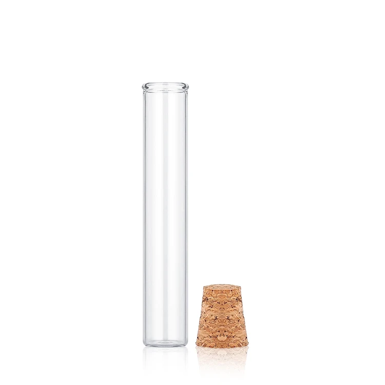 Wholesale Custom Logo Any Length Glass Tube Round Bottom Clear Glass Test Tube Pre Packaging Glass Tube With Cork