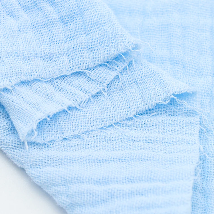 Double gauze muslin fabric 100% cotton crepe fabric plain and printed pattern for baby clothing