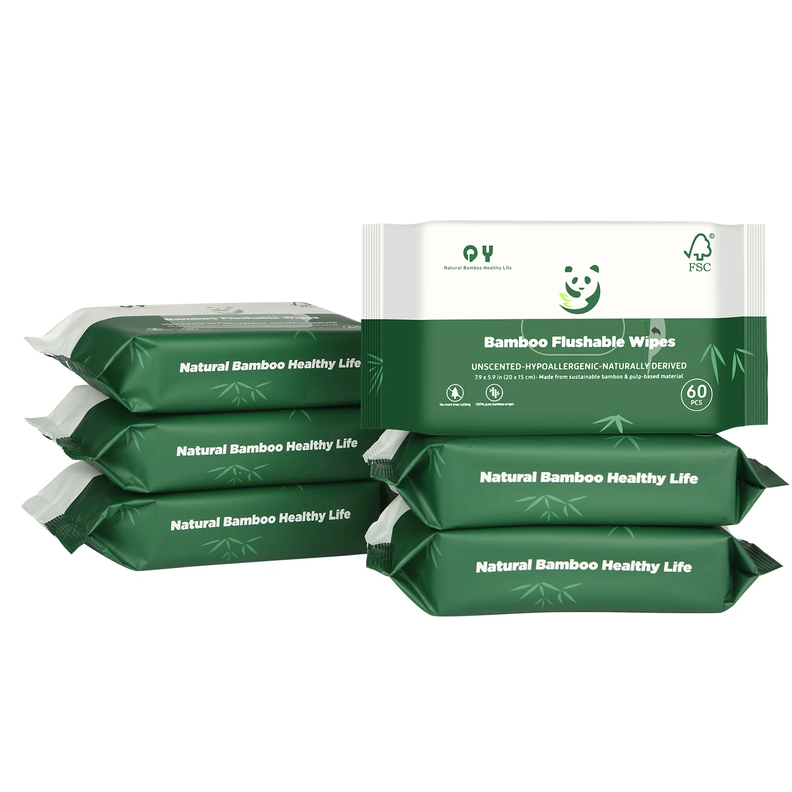 Bamboo Fiber Unbleached Flushable Wet Wipes For Toilet Cleaning Using