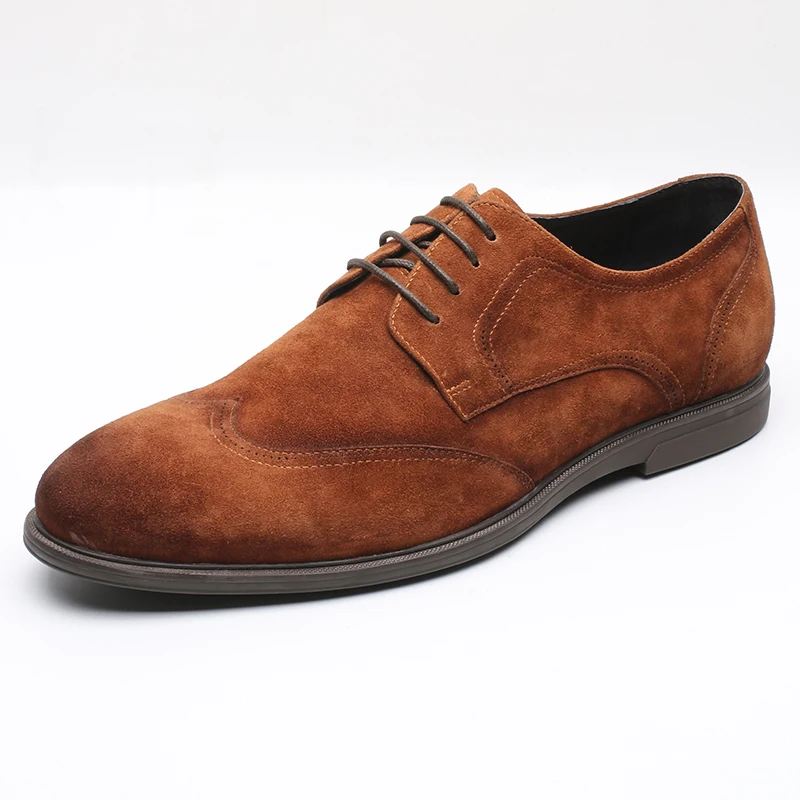 Wholesale suede leather shoes men classic lace up dress shoes