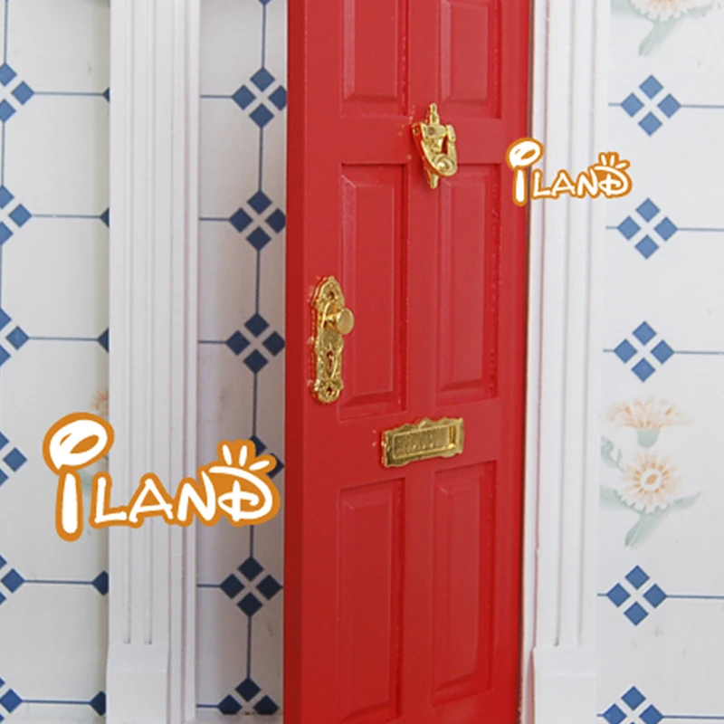 iland miniatures 1:12 Doll house door knob w/ key wooden door lock and key set/2 OA0060