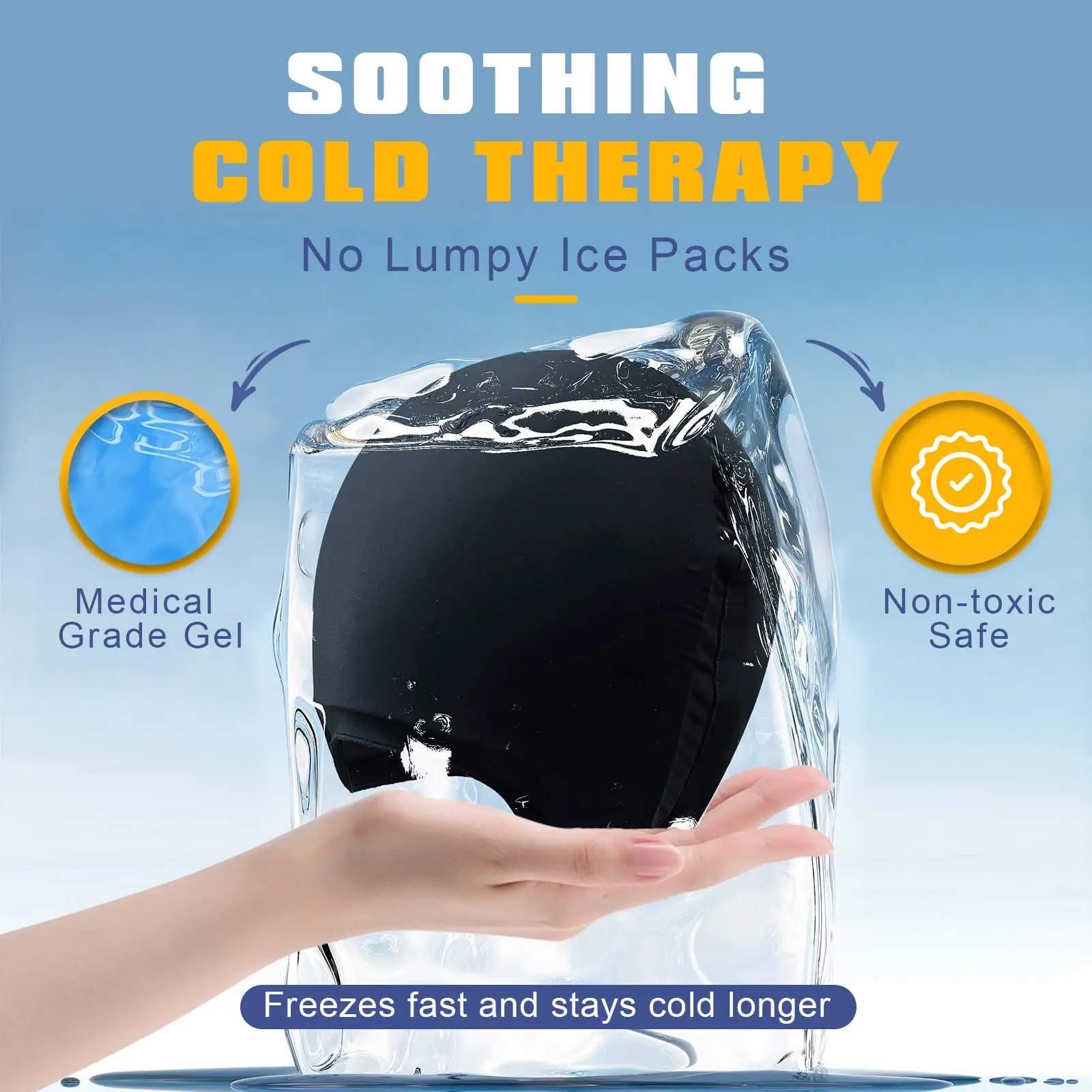 Bellewins Health Care Cooling Cap Chemotherapy Head Ice Pack Wrap Migraine Relief Cap For Headaches